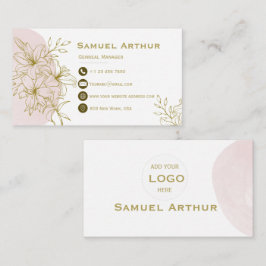 Elegant Gold Floral Lily - Business Card Visitenkarte