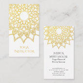 Elegant Gold Floral Mandala Yoga Instructor Visitenkarte (Vorne/Hinten)