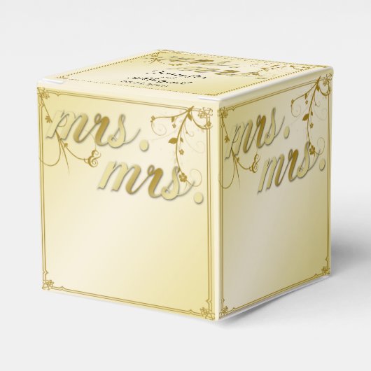 Elegant Gold Floral Mrs. Gastgeschenk Hochzeit Box Geschenkschachtel (Vorderseite)