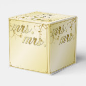 Elegant Gold Floral Mrs. Gastgeschenk Hochzeit Box Geschenkschachtel (Rückseite)