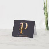 Elegant Gold Floral P Monogram Chic Personalisiert (Vorderseite)