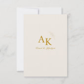 Elegant Gold Floral QR Code Wedding RSVP Card (Rückseite)