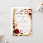 Elegant Gold Floral Romantic Wedding Invitation Karte (Vorderseite/Rückseite Beispiel)