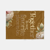 Elegant Gold Floral Typography Fleecedecke (Vorderseite (Horizontal))