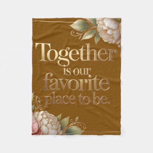 Elegant Gold Floral Typography Fleecedecke (Vorderseite)