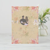 Elegant Gold Floral Wedding Invitation Card Einladung (Stehend Vorderseite)