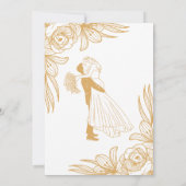 Elegant Gold Floral Wedding Invitation Einladung (Rückseite)