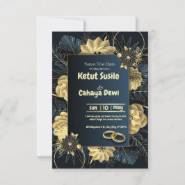 Elegant Gold Floral Wedding Invitation Wedding Einladung