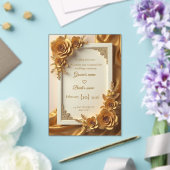 Elegant Gold Floral Wedding Invitation with Luxury Acryleinladungen (In Situ (Hochzeit))