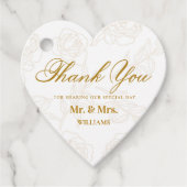 Elegant Gold Floral Wedding Vielen Dank Geschenkanhänger (Vorderseite)