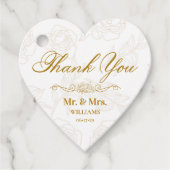 Elegant Gold Floral Wedding Vielen Dank Geschenkanhänger (Vorderseite)