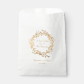 Elegant Gold Floral Wedding Vielen Dank Geschenktütchen (Vorderseite)