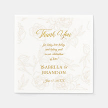 Elegant Gold Floral Wedding Vielen Dank