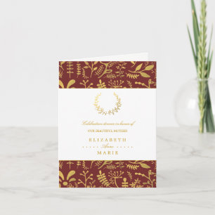 Elegant Gold Floral Wreath Mutter Day Dinner Einladung