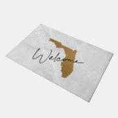 Elegant Gold Florida State Map Welcome Fußmatte (Schrägansicht)