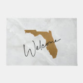 Elegant Gold Florida State Map Welcome Fußmatte (Vorderseite)