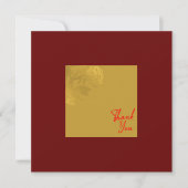 Elegant Gold Flover Royal Red Dankeskarte (Vorderseite)