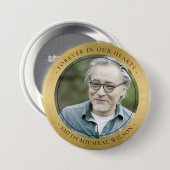 ELEGANT GOLD FOIL BEILEID MEMORIAL FOTO FLASCHE O BUTTON (Vorne & Hinten)