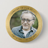 ELEGANT GOLD FOIL BEILEID MEMORIAL FOTO FLASCHE O BUTTON (Vorderseite)