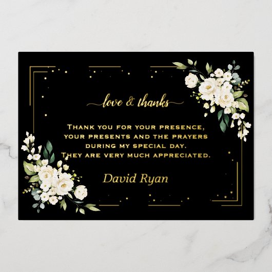 Elegant GOLD FOIL Bestätigung Danke Karte (Vorderseite)