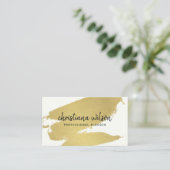 ELEGANT GOLD FOIL BLACK BRUSH STROKE CALLIGRAPHIE VISITENKARTE (Stehend Vorderseite)