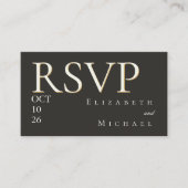 Elegant Gold Foil Charcoal Minimalist Wedding RSVP Begleitkarte (Vorderseite)