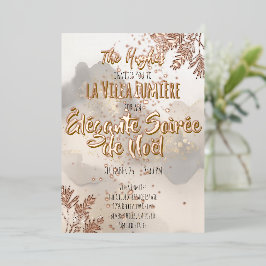 Elegant Gold Foil Christmas Party Invite Folieneinladung