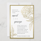 ELEGANT GOLD FOIL CLASSY FLORAL VERLOBUNG INVITE DANKESKARTE (Vorderseite)