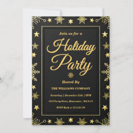 Elegant Gold Foil Corporate Holiday Party Einladung