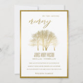 ELEGANT GOLD FOIL FALL BAUM BEILEID MEMORIAL DANKESKARTE (Vorderseite)