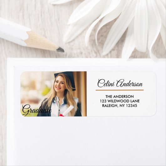 Elegant Gold Foil Frame Photo Graduation Return Ad (Insitu)