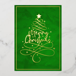 Elegant Gold Foil Frohe Weihnachten Folien Feiertagskarte