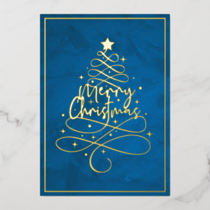 Elegant Gold Foil Frohe Weihnachten Folien Feiertagskarte