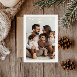 "Elegant Gold Foil Frohe Weihnachten Foto Folieneinladung