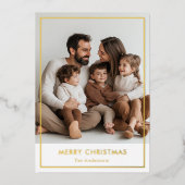 Elegant Gold Foil Frohe Weihnachten Personalisiert Folieneinladung (Vorderseite)