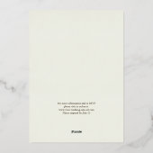 Elegant Gold Foil Ivory Minimalist Boho Wedding Folieneinladung (Rückseite)
