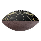 Elegant Gold Foil Look Scrollwork Script Stripes Football (Gedreht 90)
