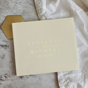 Elegant Gold Foil Monogram Amalfi Coast Wedding Gästebuch