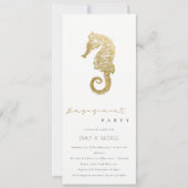 ELEGANT GOLD FOIL NAVY SEEPFERD ENGAGEMENT PARTEI EINLADUNG (Vorderseite)