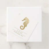 ELEGANT GOLD FOIL NAVY SEEPFERD MONOGRAM WEDD GESCHENKANHÄNGER (Beispiel)