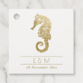 ELEGANT GOLD FOIL NAVY SEEPFERD MONOGRAM WEDD GESCHENKANHÄNGER (Vorderseite)