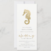 ELEGANT GOLD FOIL NAVY SEEPFERD WEDING EINLADUNG (Vorderseite)