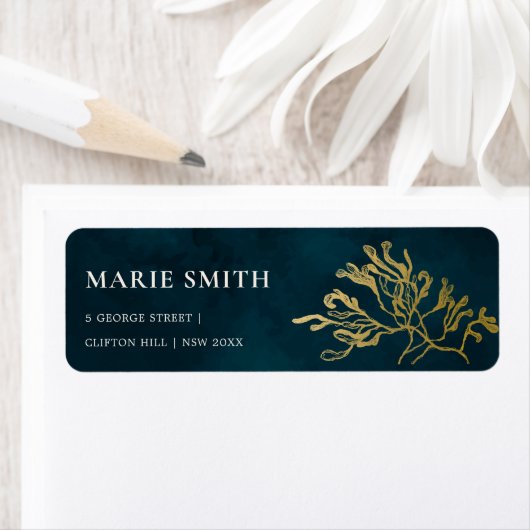 ELEGANT GOLD FOIL NAVY UNTERWASSER MEERESWEED WEDD (Insitu)