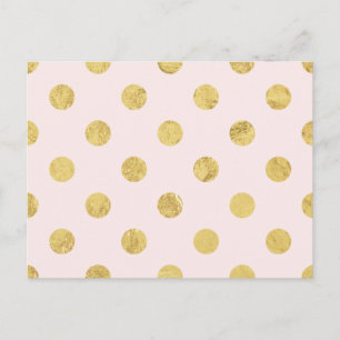 Elegant Gold Foil Polka Dot Pattern - Pink & Gold Postkarte