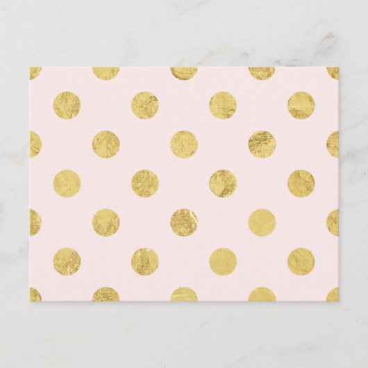 Elegant Gold Foil Polka Dot Pattern - Pink & Gold Postkarte (Vorderseite)