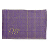 Elegant Gold Foil Polka Punkte auf Lila Monogramm Kissenbezug (Rückseite-Links)
