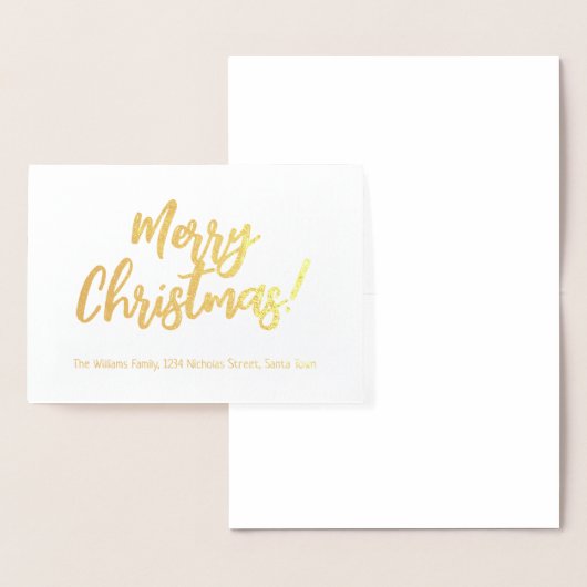Elegant Gold Foil Script Frohe Weihnachten Folienkarte (Anzeige)