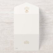 Elegant Gold foil Seashell Wedding All-in-One-Einladung (Außenseite)