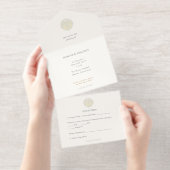Elegant Gold foil Seashell Wedding All-in-One-Einladung (Abreißstreifen)