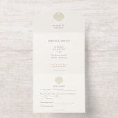 Elegant Gold foil Seashell Wedding All-in-One-Einladung (Innenseite)